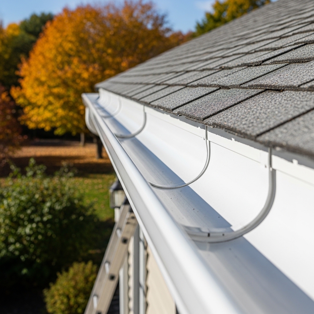 Perfectly clean gutter system after professional service