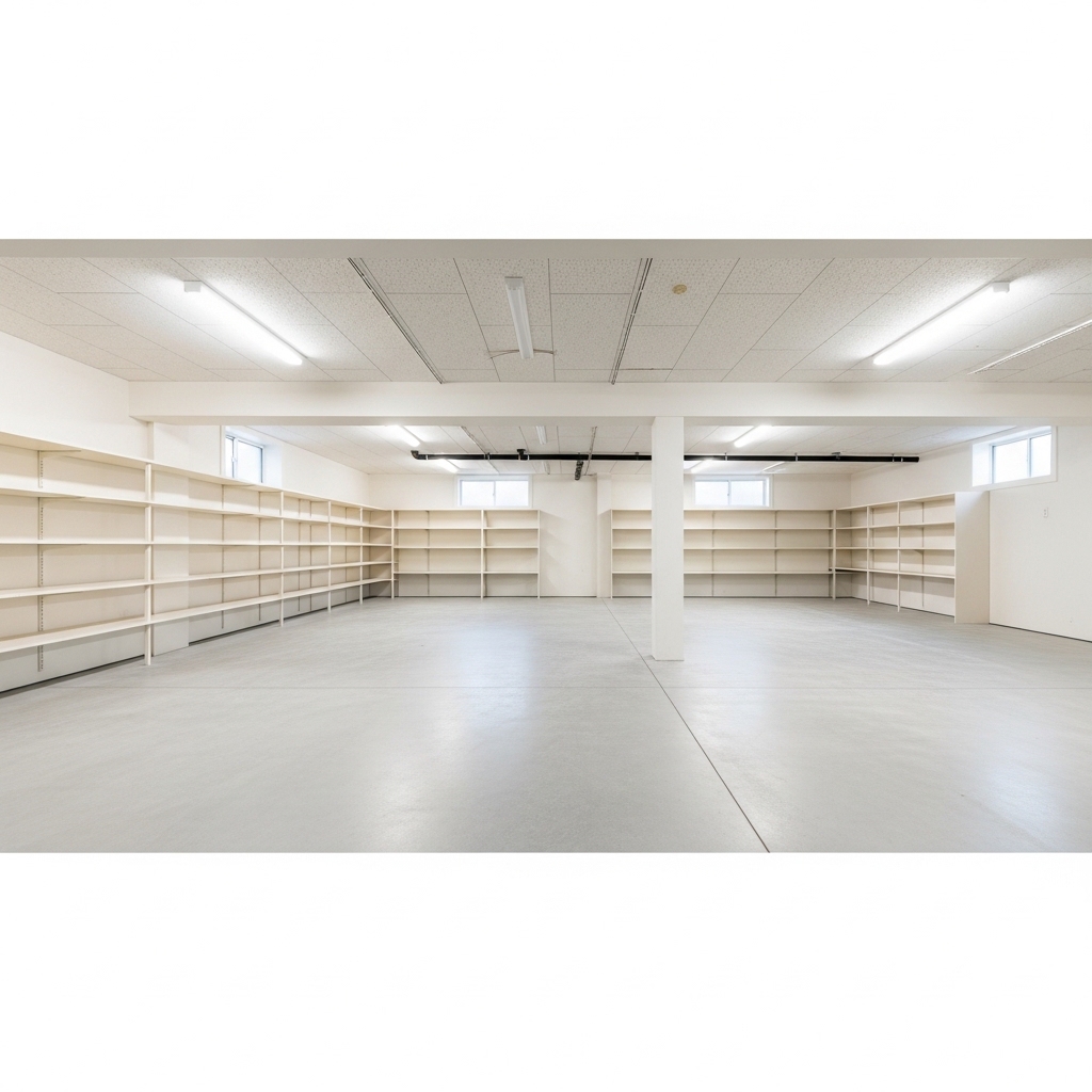 Clean reclaimed basement space after professional junk removal